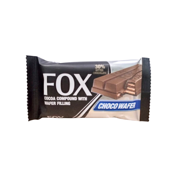 FOX Crispy Wafer Chocolate – Bitter Chocolate & Hazelnut | 24-Piece Box | Imported-Style Wafer Bar